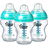 Tommee Tippee Advanced Anti-Colic Baby Bottle Feeding Set, Heat Sensing Technology, Breast-like Nipple, BPA-Free - 9 ounce, 3 Count